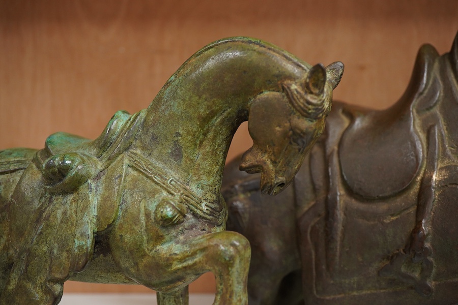 Two bronze Tang type horses